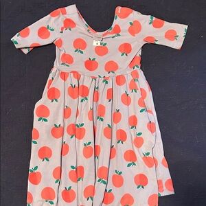 Hanna Andersson Gray Dress with Orange Fruit Design